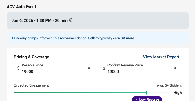Seller launch scheduling with pricing and coverage guidance
